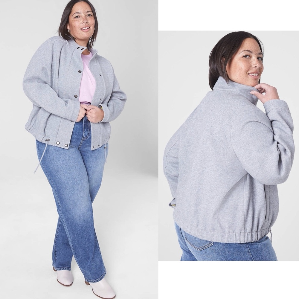 LANE BRYANT Journey Knit Gray Double-Side Short Coastal Edgy Jacket 26/28